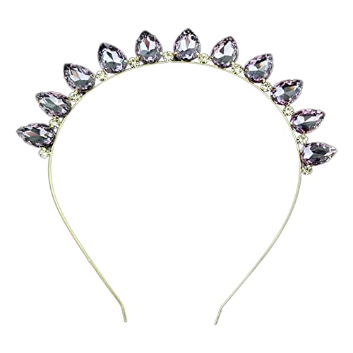 Glänzender Strass-Haarreif mit buntem Glas, Metalllegierung, Haarreif mit Metalllegierung, für Hochzeit, Party, Haarschmuck für Damen, zarter Hochzeits-Haarschmuck für Brautjungfern von Montesy