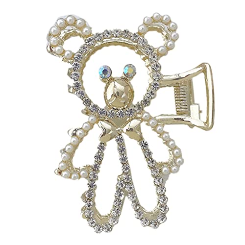 Haarspangen für Damen, Strass, Perlen, Legierung, zarte Kiefer-Clips, rutschfest, große Haarklammern, starker Halt, Haar-Accessoire, Haar-Clutcher für Damen, dünnes Haar, Haarklammer für Damen, große von Montesy