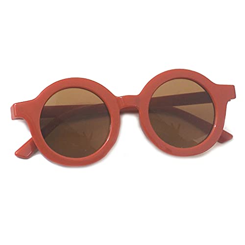 Kinder-Sonnenbrille mit Cartoon-Motiv, modisch, Persönlichkeit, niedlich, mehrere Farben, optional, UV-Schutz, Brillen, hochwertiger UV-Schutz, für Herren, rund, Orange/Rot von Montesy