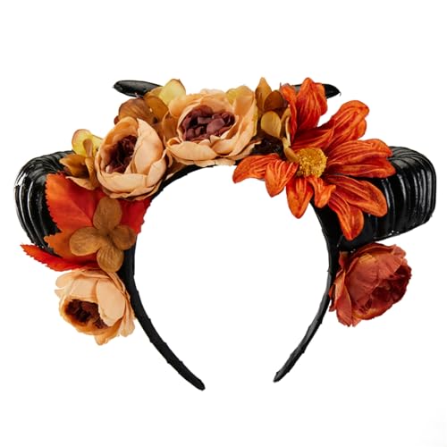 Kunstharz-Stirnbänder mit einzigartigem Blumenhorn, Geweih, Horn, Gothic-Kopfbedeckung, perfekt für Halloween und den täglichen Gebrauch, Halloween-Kostüm von Montesy