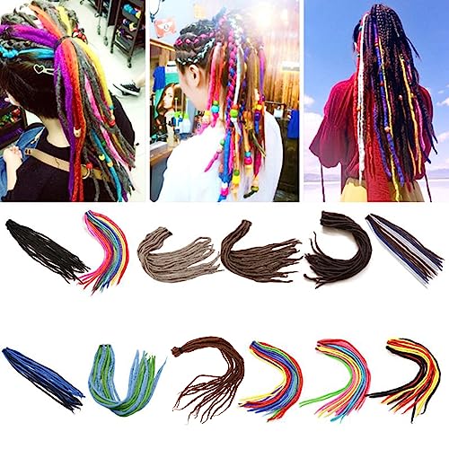 Mehrfarbiger Punk, schmutziger, geflochtener Pferdeschwanz, für Damen, elastisches Haarband, Hiphop, Gothic, Haarschmuck, Perücke, Stirnband, Dreadlock-Verlängerung, Dreadlocks, Zubehör für Haare, von Montesy