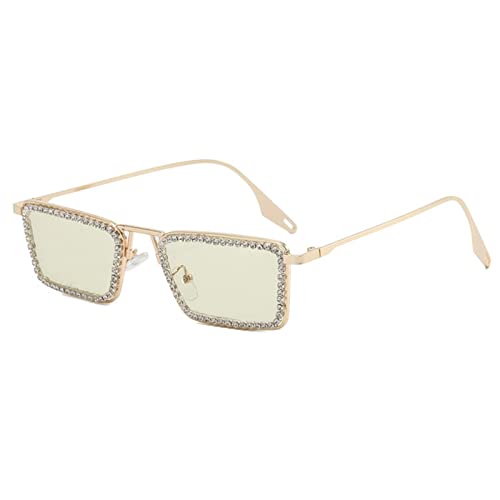 Mode Strass Brille für Cowgirls Quadratische Brille Punk-Stil Strass Nieten Sonnenbrille für Party Karneval Strass Brille für Frauen Strass Brille für Frauen Klar Strass Brille von Montesy