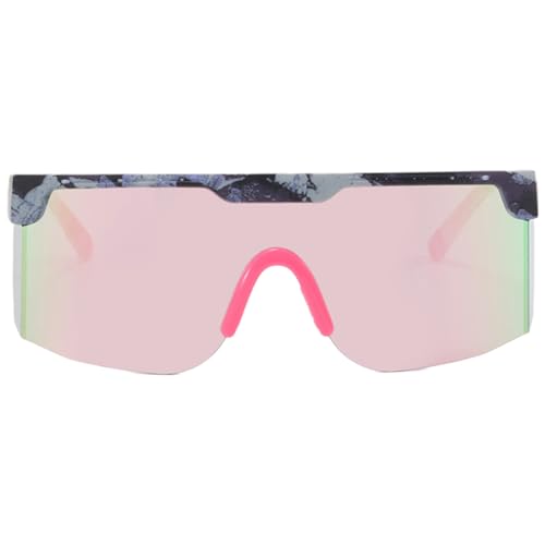 Montesy Bunte Sport-Sonnenbrille für Erwachsene, übergroße Brille, Sportbrille zum Laufen, Radfahren, Outdoor-Aktivitäten, leichte Sonnenbrille, Gray Frame Powder Fi von Montesy