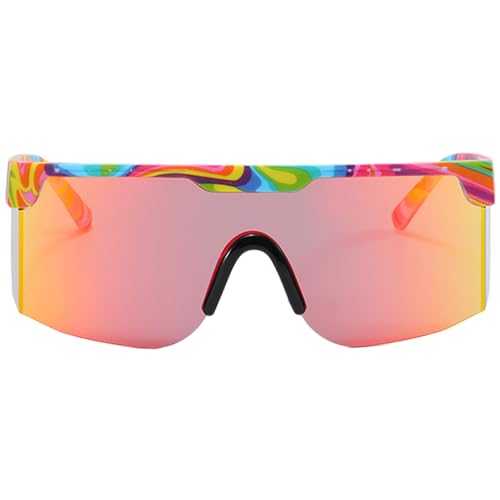 Montesy Bunte Sport-Sonnenbrille für Erwachsene, übergroße Brille, Sportbrille zum Laufen, Radfahren, Outdoor-Aktivitäten, leichte Sonnenbrille, e von Montesy