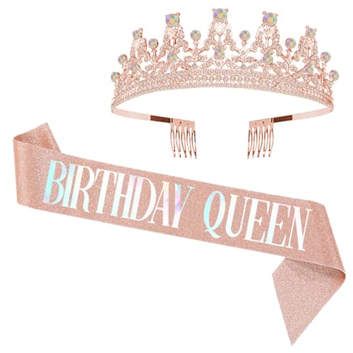 Montesy Niedlicher Geburtstag Mädchen Haarband Kristall Kopfschmuck Geburtstag Mädchen Kristall schimmernder Strass Geburtstag Mädchen von Montesy