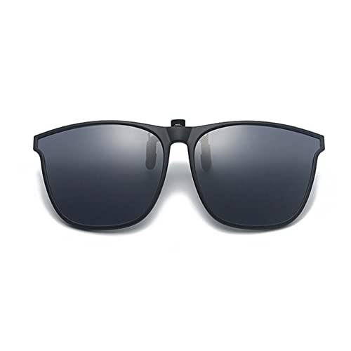 Montesy Polarisierte Sonnenbrille, zum Anklippen, Unisex, zum Anklippen, für Nachtsicht, Herren-Sonnenbrille, Clip-On-Brille für Damen, schwarz / grau von Montesy