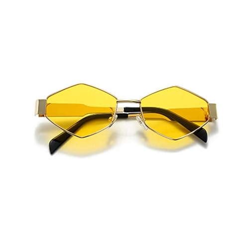 Montesy Sonnenbrille mit Diamantrahmen für Mädchen, Teenager, auffällig, Karneval, Party, Fotografie, Sonnenbrille, Outdoor, Camping, modische Sonnenbrille für Damen, 2024 Trend, gelb von Montesy