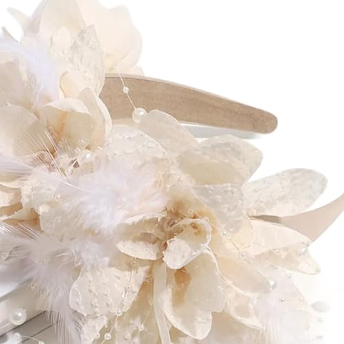 Perlenblume für Hochzeit, Blumenstirnbänder, Braut-Stirnbänder, Blumengirlanden, Haarkranz, Blumenstirnbänder für Damen von Montesy