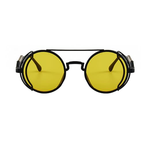 Polarisierte Sonnenbrille mit Rahmen, Vintage, Steampunk, runde Gläser, farbige Gläser, Outdoor-Brille für Männer und Frauen, Vintage-Sonnenbrille, merhfarbig von Montesy