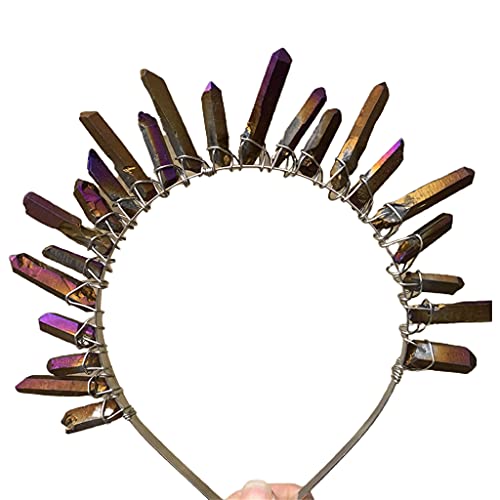 Quarz-Stirnband, Prinzessinnen-Haarschmuck, Brautschmuck, Haarschmuck für Steine, Metalllegierung, Draht, verheddern, tägliche Haardekoration, für Wo, Rosa von Montesy