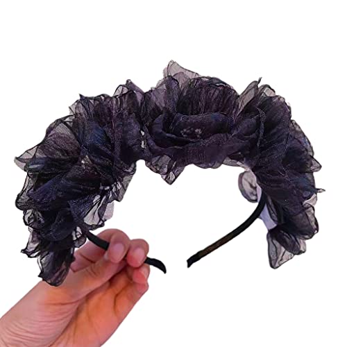 Spitzen-Blumen-Haarbänder, Netz-Spitzenhaarband, Vintage-Stirnband, elegante Foto-Requisiten, Bühnenshow, Geschenk, Kopfbedeckung, Spitzenblumen-Haarbänder für Frauen von Montesy