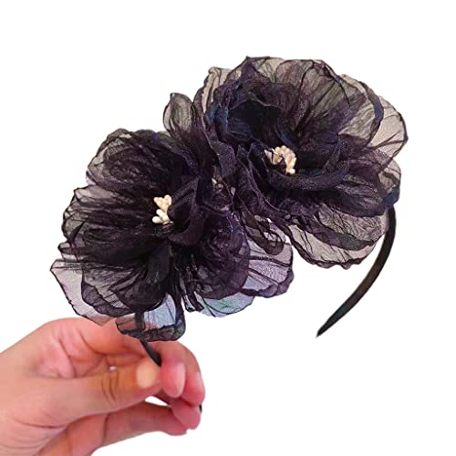 Spitzen-Blumen-Haarbänder, Netz-Spitzenhaarband, Vintage-Stirnband, elegante Foto-Requisiten, Bühnenshow, Geschenk, Kopfbedeckung, Spitzenblumen-Haarbänder für Frauen von Montesy