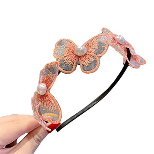 Stirnbänder für Damen, kreativ, für Schmetterling, Perlen, Kopfwickel, elastische Stickerei, 3D, für Schmetterlings-Haarband, modischer Schmetterlings-Haarreif von Montesy
