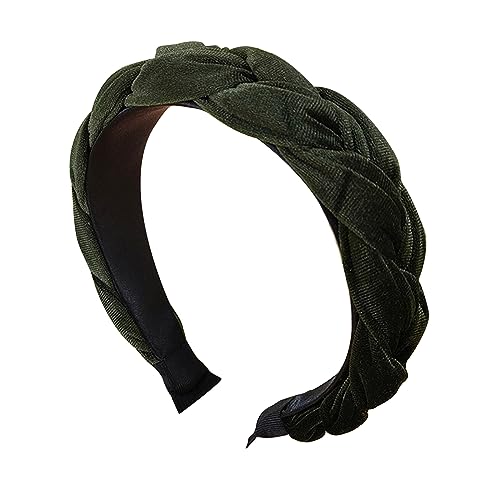 Stirnbänder für Damen, modisches Haarband, Samt, geflochten, breit, rutschfest, 3,3 cm breit, Stirnband für Damen, Haarmode, ohne Druck, modisch, dehnbar, rutschfester Samt von Montesy