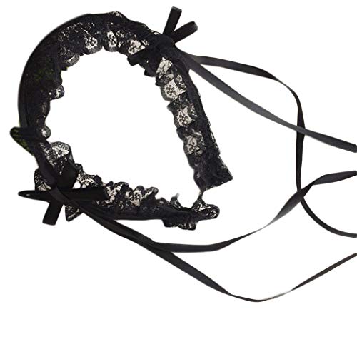 Süßes Stirnband mit gerüschter Spitze, Steampunk-Band, Schleife, Cosplay, Haarreif, Haarreif, Stirnband von Montesy
