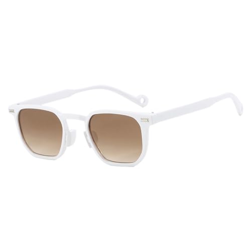 UV-Schutz-Sonnenbrille für Erwachsene, Herren, Damen, unregelmäßiger Rahmen, modische Fahr-Sonnenbrille, Camping-Brille, Anti-UV-Sonnenbrille für Reisen, Real White Double Te von Montesy