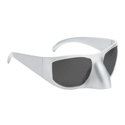 Y2k Futuristische Sonnenbrille für Erwachsene, Unisex, Karneval, Nachtclub, Fotografieren, Subkultur-Sonnenbrille, Sonnenschutz, übergroße Sonnenbrille, trendige, übergroße Sonnenbrille, Damen, von Montesy