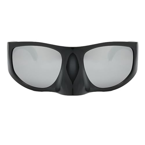 Y2k Futuristische Sonnenbrille für Erwachsene, Unisex, Karneval, Nachtclub, Fotografieren, Subkultur-Sonnenbrille, Sonnenschutz, übergroße Sonnenbrille, trendige, übergroße Sonnenbrille, Damen, von Montesy