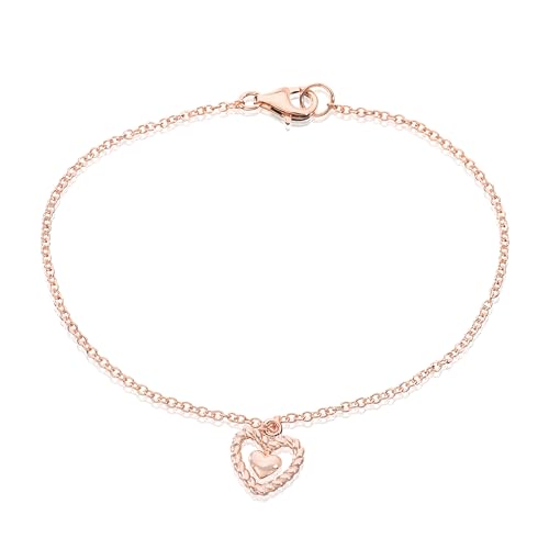 Monteverdi Damen-Armband 18,5cm Karabinerverschluss Herzanhänger 925 Sterling Silber rhodiniert 1VNAMONJ-BR-0116 von Monteverdi