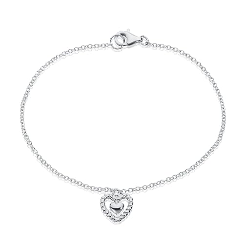 Monteverdi Damen-Armband 18,5cm Karabinerverschluss Herzanhänger 925 Sterling Silber rhodiniert 2VNAMONJ-BR-0117 von Monteverdi