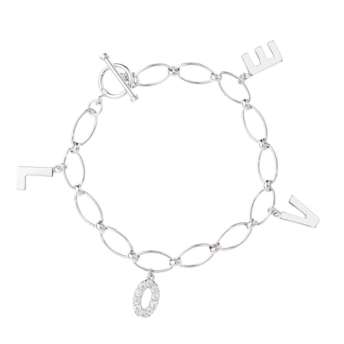 Monteverdi Damen-Armband 18,5cm Knebelverschluss Schriftzugsanhänger 925 Sterling Silber rhodiniert 1VNAMONJ-BR-0038 von Monteverdi