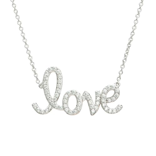 Monteverdi Damen-Halskette Schriftzugsanhänger 45cm 925 Sterling Silber rhodiniert VNAMONJ-NL-0077 von Monteverdi