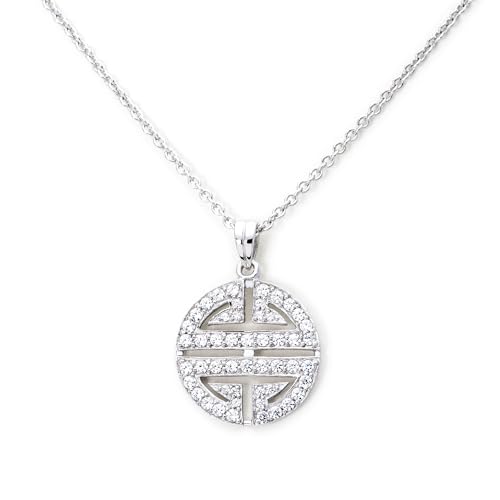 Monteverdi Damen-Halskette runder Anhänger 45cm 925 Sterling Silber rhodiniert 1VNAMONJ-NL-0026 von Monteverdi