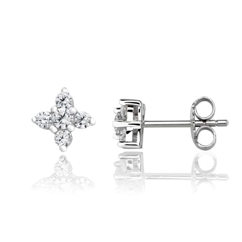 Monteverdi Damen-Ohrringe Blumenform 6,4mm breit aus 925er Sterling Silber rhodiniert 1VNAMONJ-ER-0008 von Monteverdi