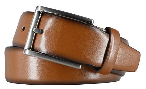 Monti London Gürtel Herrengürtel Ledergürtel 35 mm Rindleder kürzbar (Cognac, 100) von MONTI