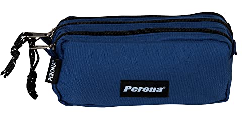 Montichelvo Triple Penc. Pouch Pr Vulcano Blue Federmäppchen, 21 cm, Blau (Blue) von Perona