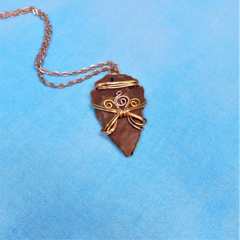 Einzigartige Draht Gewickelt Pfeilspitze Halskette, Handgefertigte Anhänger, Rustikal Boho Schmuck Geburtstag Geschenk Für Männer Oder Frauen von MontourDesigns
