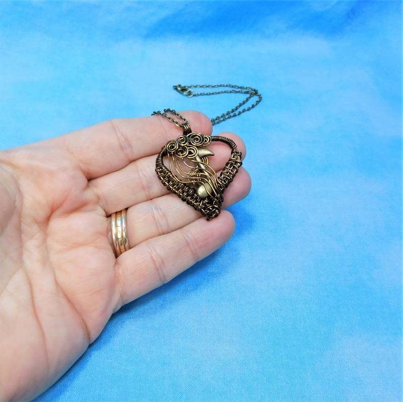 Musik Note Halskette Geschenk Für Musiker Oder Lehrer, Gewebter Draht Gewickelt Herz Anhänger, Tragbare Kunst Schmuck Geburtstagsgeschenk von MontourDesigns