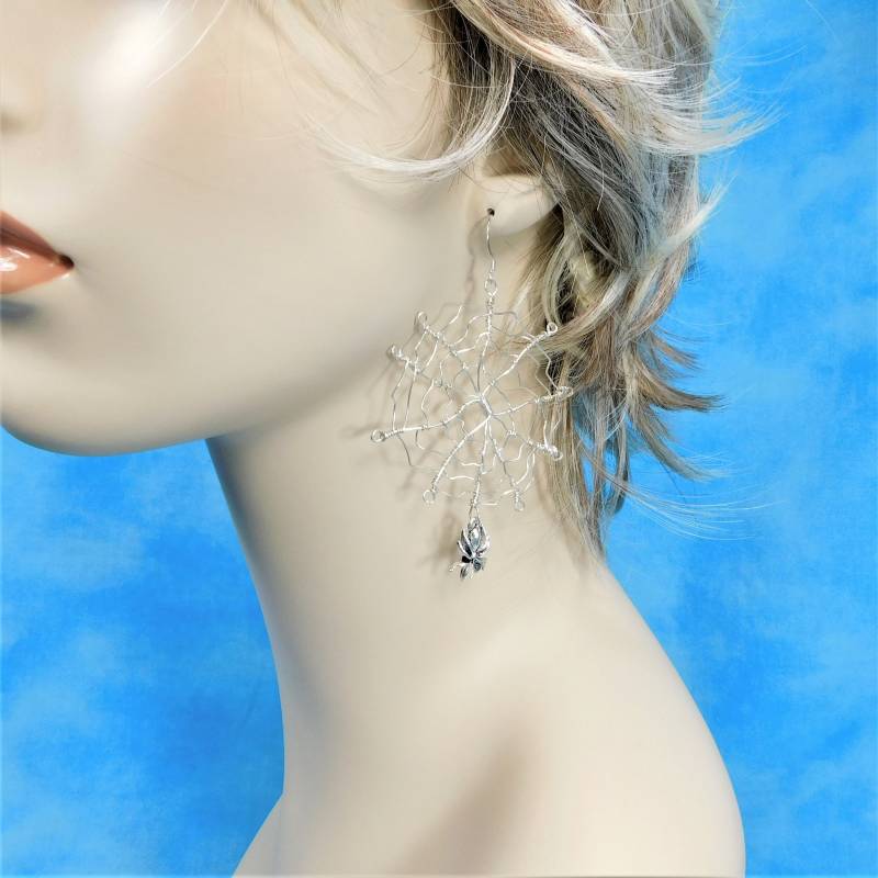 Spinnennetz Ohrhänger, Draht Eingewickelter Spinne Netz Ohrschmuck, Schmuck Für Ohrlöcher, Geschenk Frauen von MontourDesigns