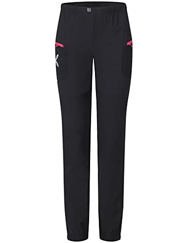 MONTURA Ski Style Pants Damen MPLK04W 9004 Farbe Schwarz Rosa Sugar Lange Hose ideal für Trekking, Skifahren, Bergsteigen und Outdoor-Aktivitäten, Schwarz , Large von Montura