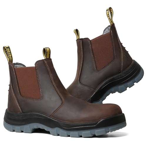Herren-Arbeitsstiefel zum Hineinschlüpfen, weiche Zehen, rutschfest, wasserdicht, pannensicher, CRZ802EE, Größe 40 Herren-Arbeitsstiefel zum Hineinschlüpfen, weiche Zehen, rutschfest, wasserdicht, pannensicher, CRZ802EE, Größe 40 von Montwell
