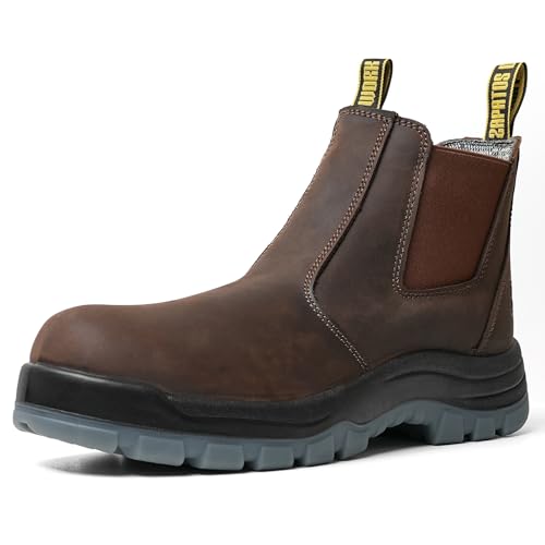 Herren-Arbeitsstiefel zum Hineinschlüpfen für Herren, Zehenstiefel aus Verbundmaterial, rutschfest, wasserdicht, pannensicher, CRZ822D, Größe 40 Herren-Arbeitsstiefel zum Hineinschlüpfen für Herren, Zehenstiefel aus Verbundmaterial, rutschfest, wasserdicht, pannensicher, CRZ822D, Größe 40 von Montwell