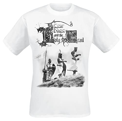 Monty Python Holy Grail Knight Riders Männer T-Shirt weiß XXL 100% Baumwolle Fan-Merch, Filme von Monty Python