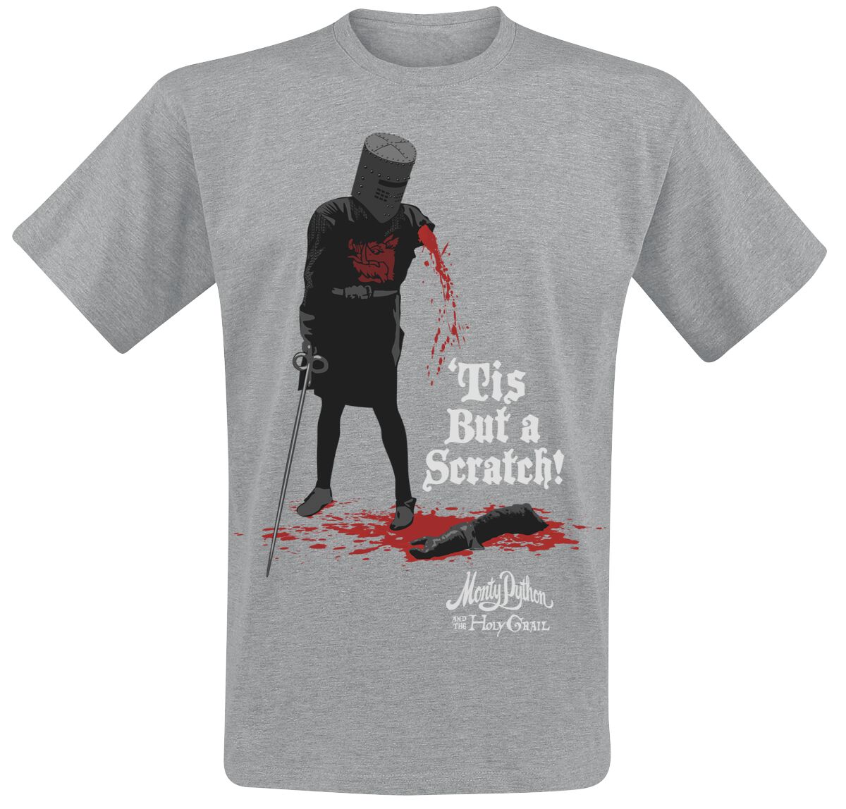 Monty Python T-Shirt - Tis But A Scratch - S - für Männer - Größe S - grau  - EMP exklusives Merchandise! von Monty Python