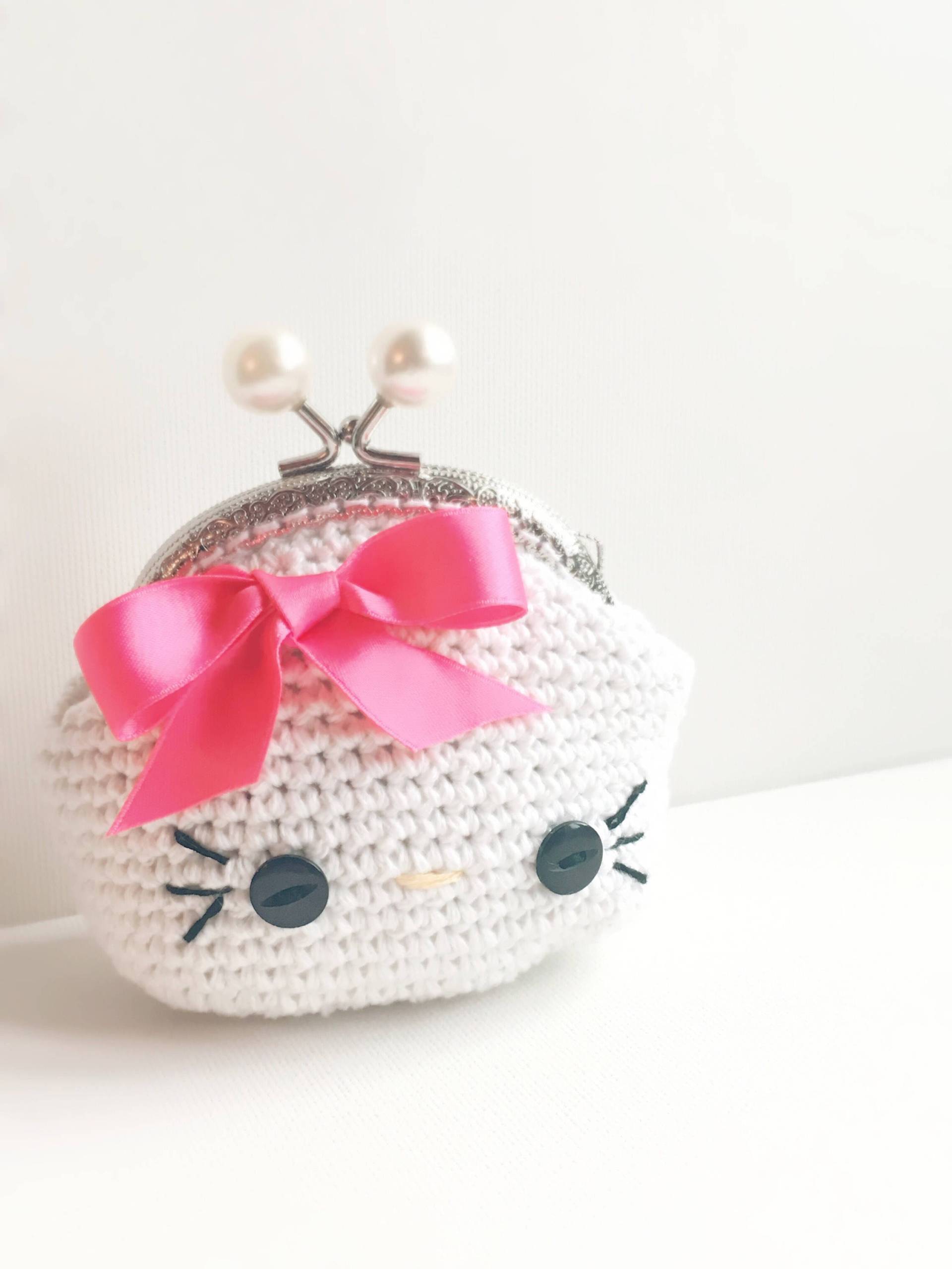 Münze Geldbörse - Hallo Kitty Häkeln Geldbörsen Bio-Baumwolle Damen Accessoires Für Taschen Münze Geldbörse - Hallo Kitty Häkeln Geldbörsen Bio-Baumwolle Damen Accessoires Für Taschen von MonyHeartmade
