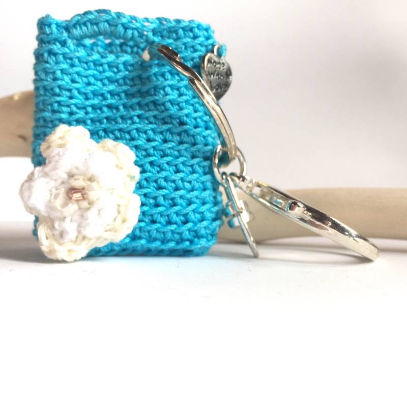 Schlüsselanhänger - Häkeln Geldbörse Türkis Mini-Taschen Schlüsselanhänger - Häkeln Geldbörse Türkis Mini-Taschen von MonyHeartmade