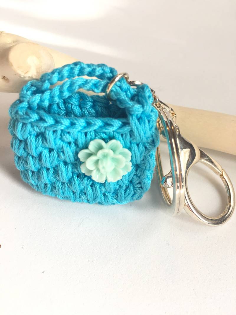 Schlüsselanhänger - Häkeln Geldbörse Türkis Mini-Taschen Schlüsselanhänger - Häkeln Geldbörse Türkis Mini-Taschen von MonyHeartmade