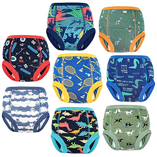 Keyoung MooMoo Baby Potty Training Underwear for Boys and Girls 8 Packs Cotton Reusable Toddler Training Pants Boys 3T von MooMoo Baby