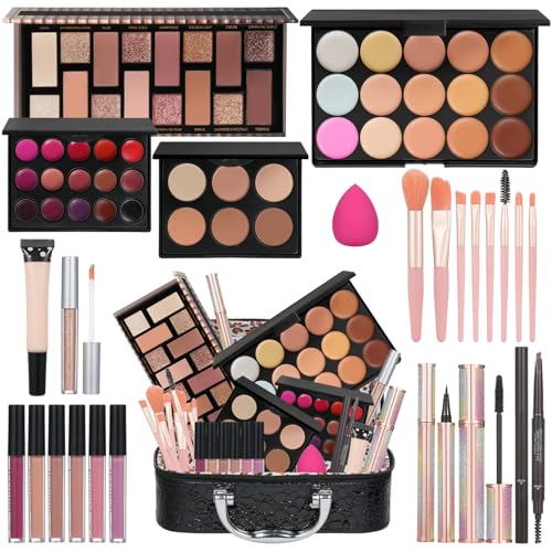 Moobirlet - All-in-One-Make-up-Set für Mädchen, Geschenk, Make-up-Set für Frauen, komplettes Set inklusive Schwamm, flüssiger Lidschatten von Moobirlet