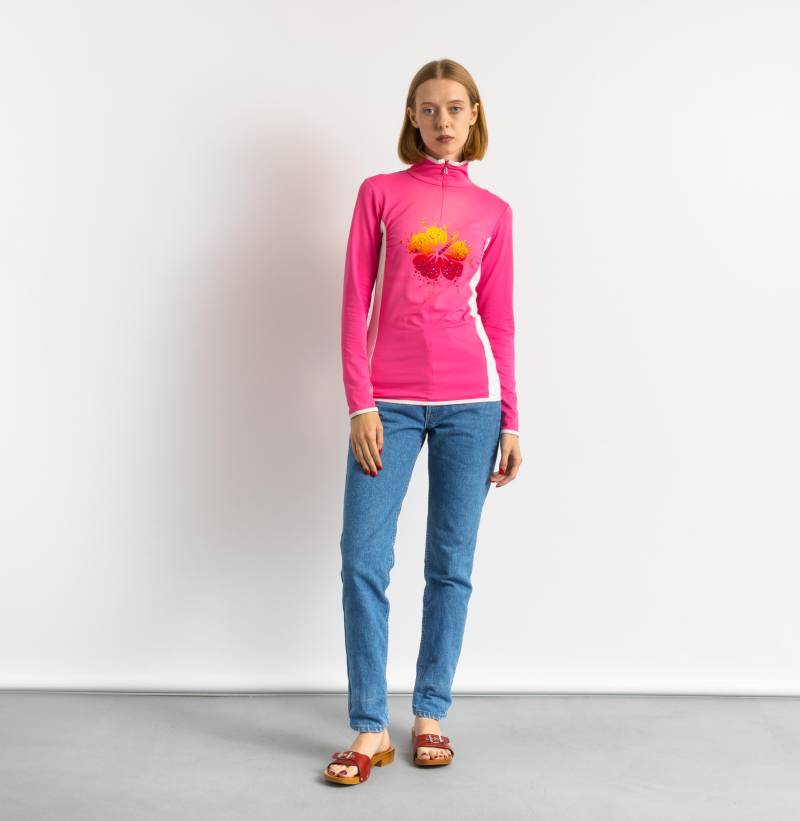 00Er Jahre Vintage Bogner Pink 1/4 Zip Quarter 34 Xsmall Top Damenmode Herbst Kleidung von MoodGirlsUA