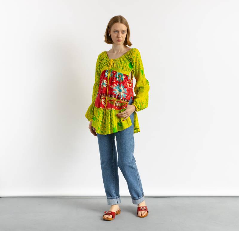 00Er Jahre Vintage Frau Gebrauchte Avantgarde Y2K Sommer Rüschen Top Bluse Größe Klein Medium von MoodGirlsUA