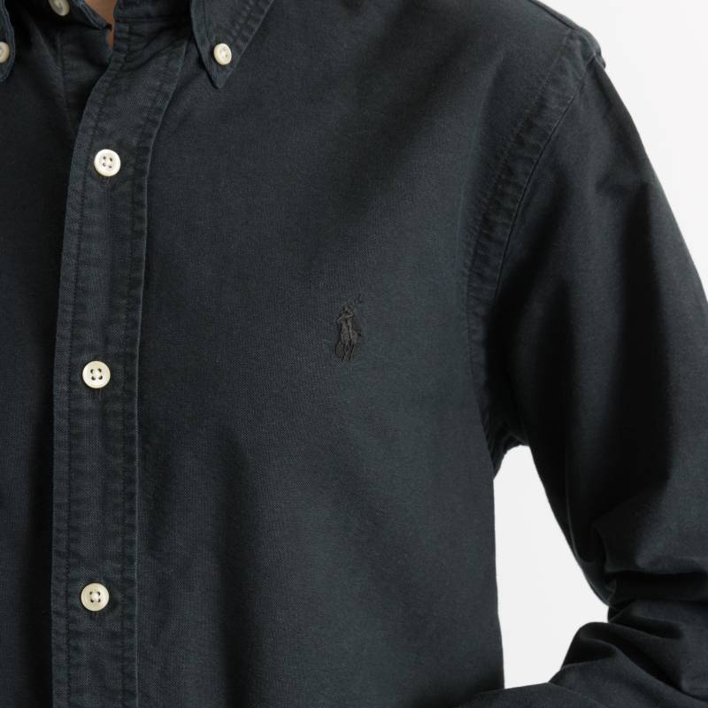 00Er Vintage Unisex Polo Ralph Lauren Blue Label Schwarz Slim Fit Hemd Bluse Größe Small von MoodGirlsUA