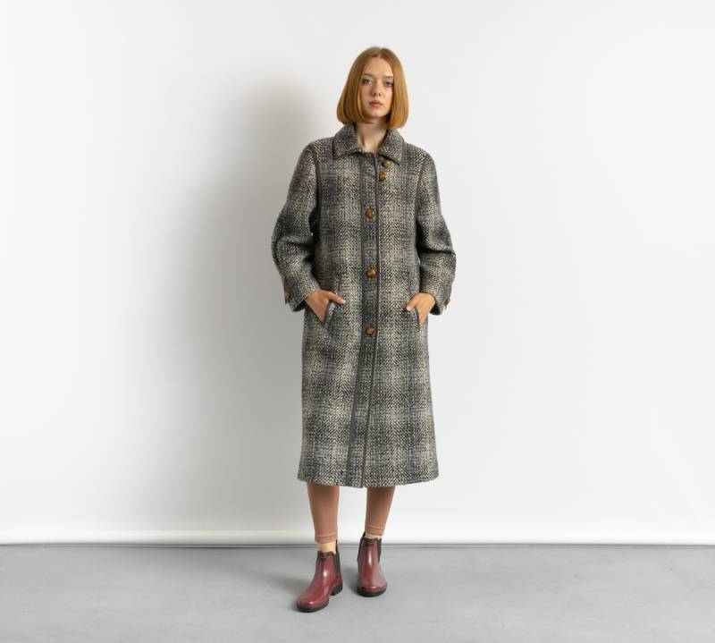 60Er Damen Grau Lammwolle Mantel Vintage Herbstmantel Langer Wollmantel Oberbekleidung Maxi Wintermantel Kleidung Größe Klein von MoodGirlsUA