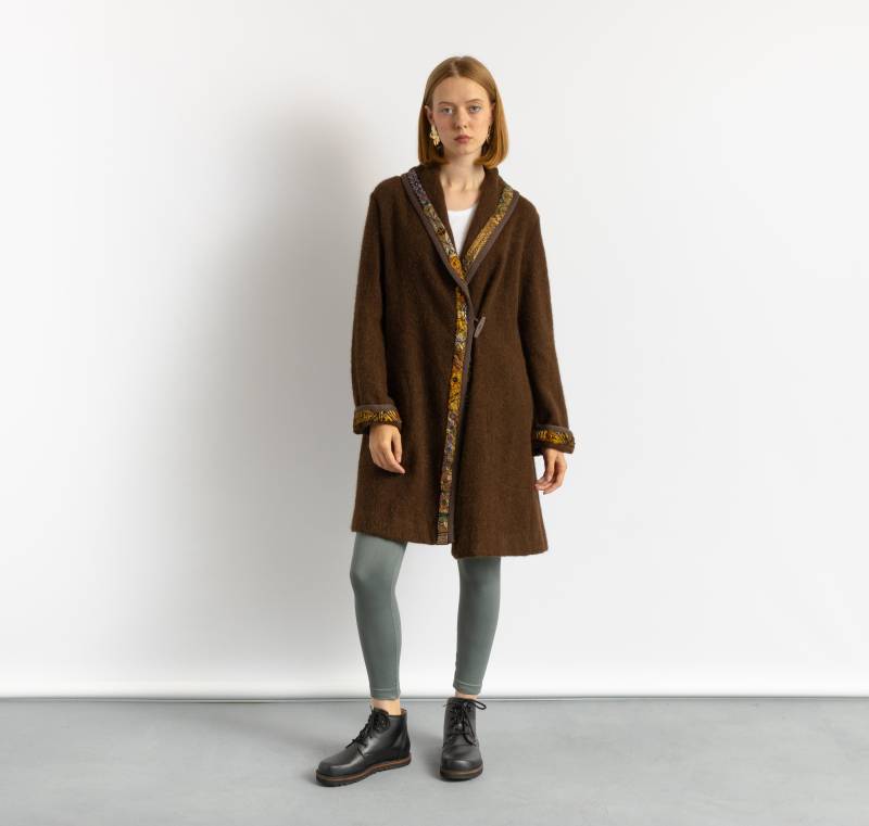 80Er Damen 100% Wollmantel Vintage Wintermantel Langer Oberbekleidung Midi Herbstmantel Kleidung Gr. S M von MoodGirlsUA