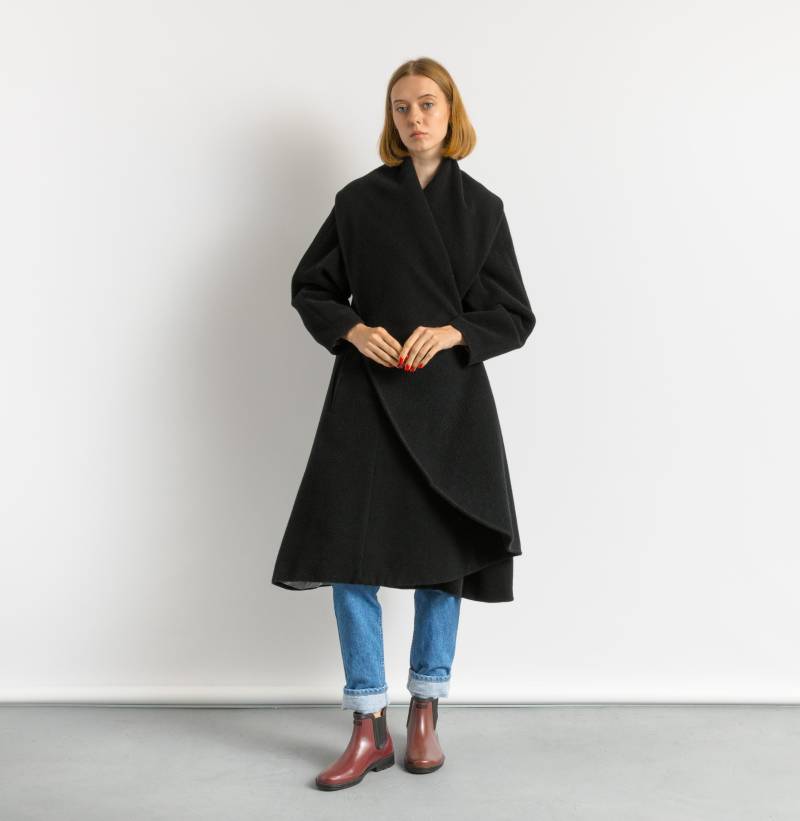 80Er Damen Lammwolle Mantel Vintage Wintermantel Langer Wollmantel Oberbekleidung Maxi Kleidung Größe Klein von MoodGirlsUA