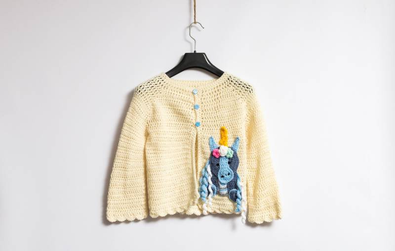 80Er Jahre Vintage Mädchen Handgestrickter Pullover Gr. 6 Alt von MoodGirlsUA